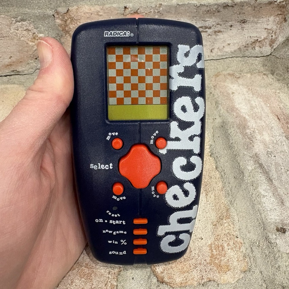 Vintage Checkers Radica Handheld Video Game Tested Working